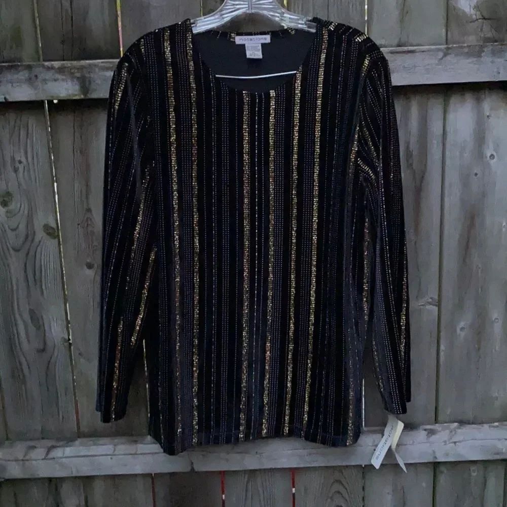 Notations Shimmer velour top sz. XL NWT